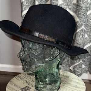 Pendleton Vintage Black Wool Outback Hat SZ Large